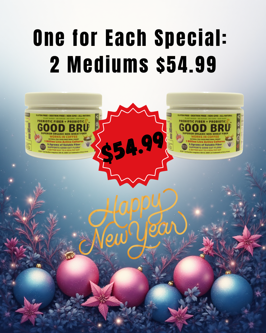 New Year Special: One for each of you (2 Mediums for $54.99)
