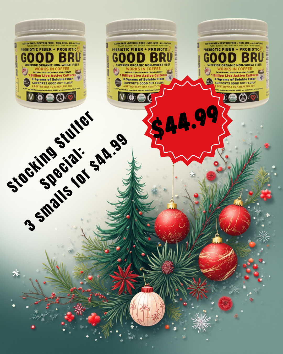 STOCKING STUFFER SPECIAL: Three Smalls, 15 servings/unit (45 servings)